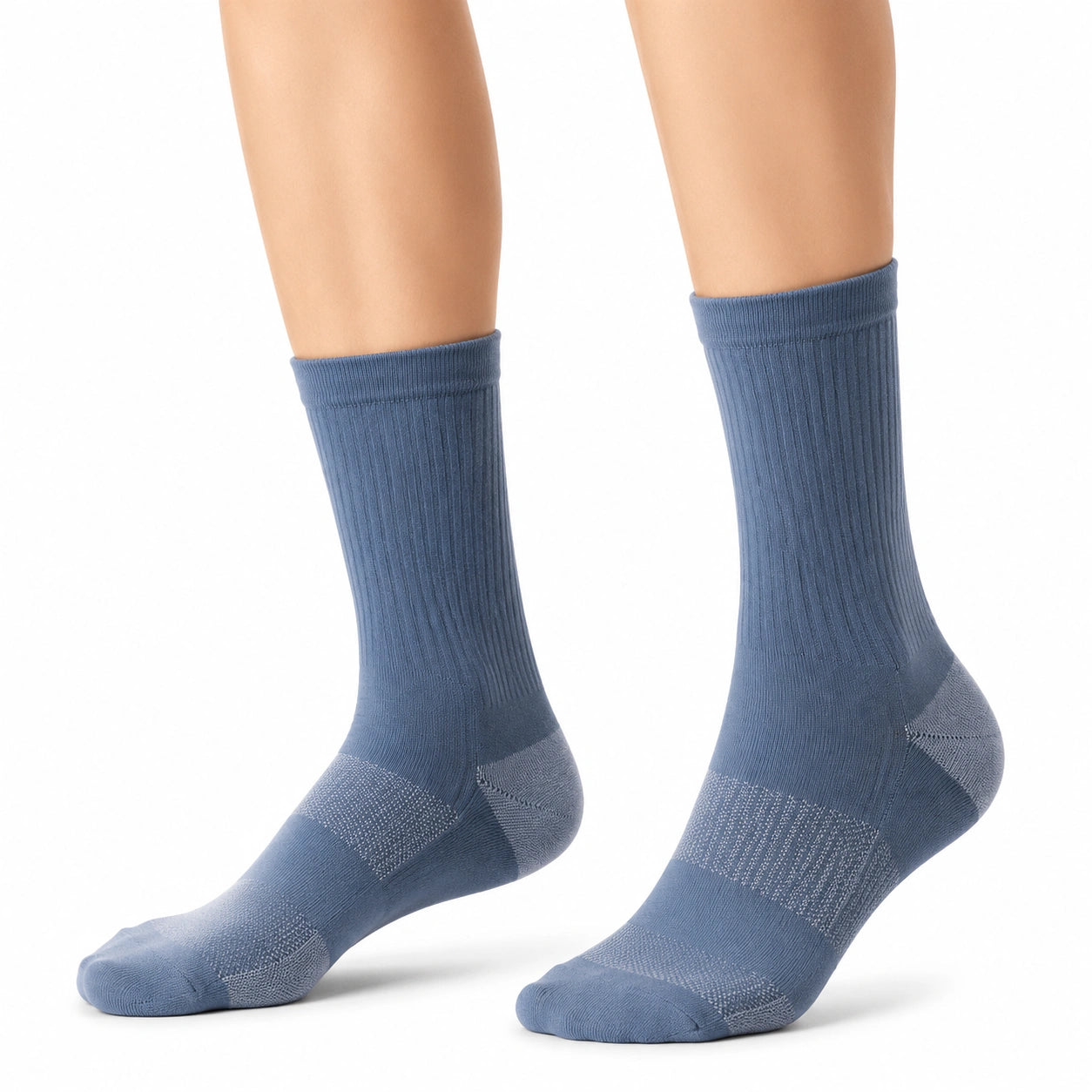 Calze sportive 43-46 in maglia blu ardesia a coste