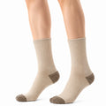 Calze medie 43-46 in maglia beige e marrone a coste