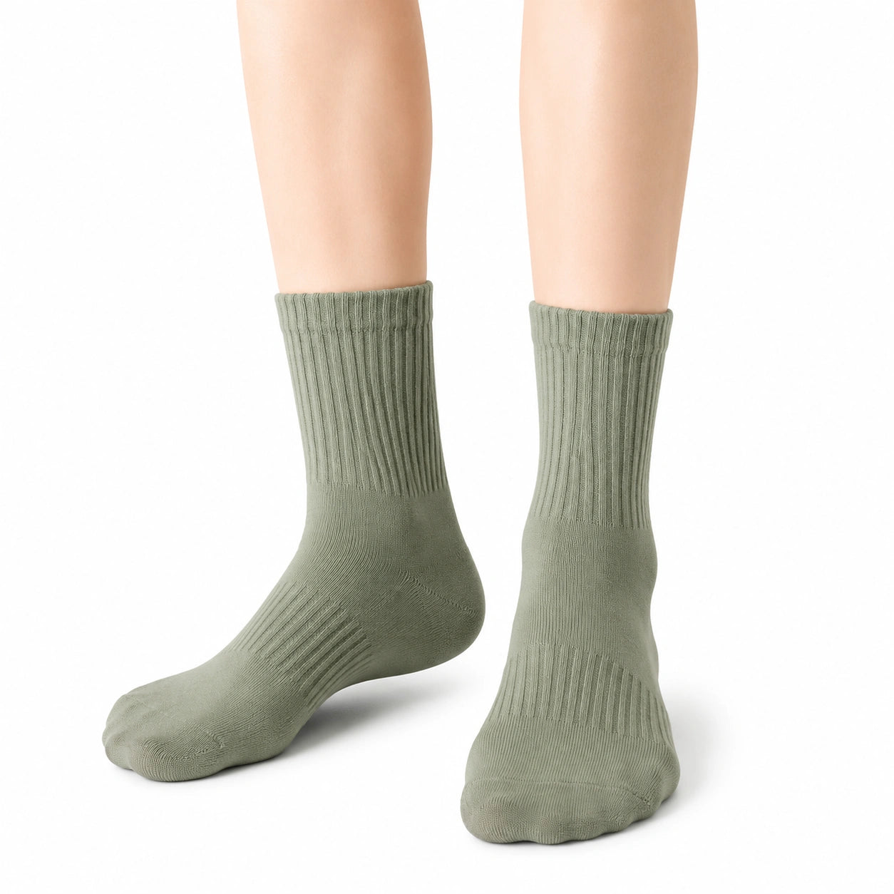 Calzini a costine verde salvia taglia 39-42 in maglia per uso quotidiano
