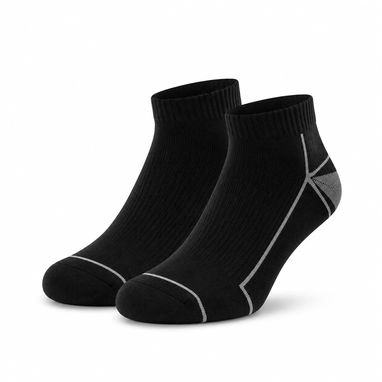 Calze sportive 43-46 nere in maglia con dettagli grigi - corte elastiche