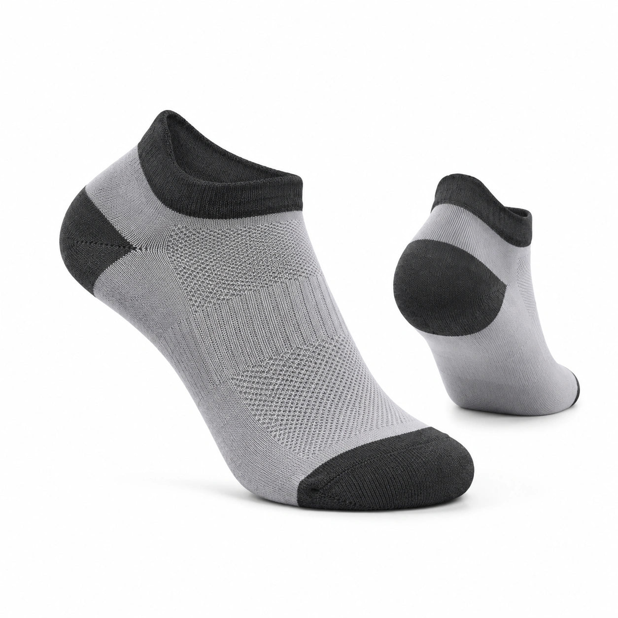 Calzini sportivi alla caviglia 35-38 in tessuto a maglia grigio nero traspiranti