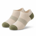Calzini alla caviglia 35-38 in tessuto a maglia beige e verde stile sportivo