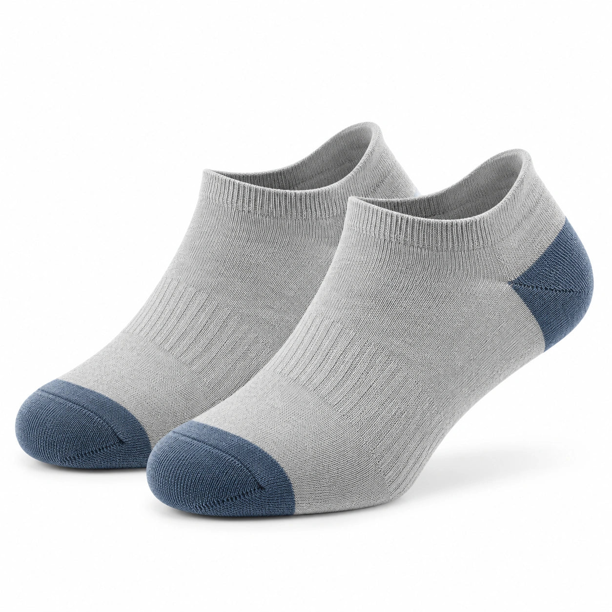 Calzini alla caviglia 35-38 in maglia grigio chiaro e blu stile sportivo