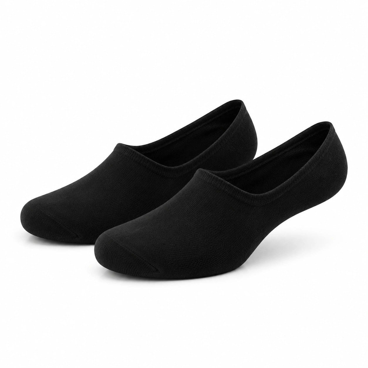 Calzini invisibili 43-46 in tessuto elasticizzato neri - stile minimal per scarpe basse