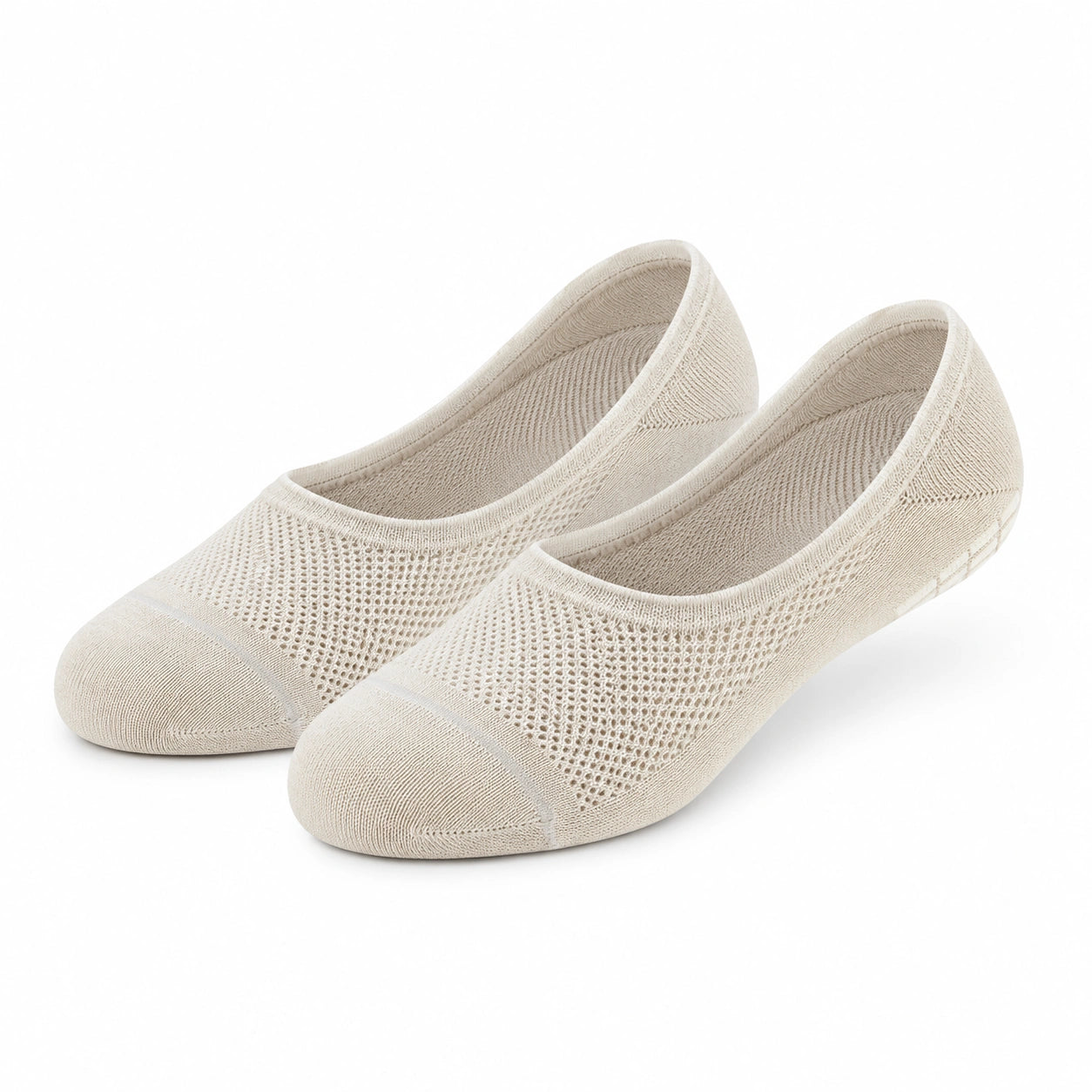 Calzini invisibili 39-42 in maglia beige traspirante stile ballerina