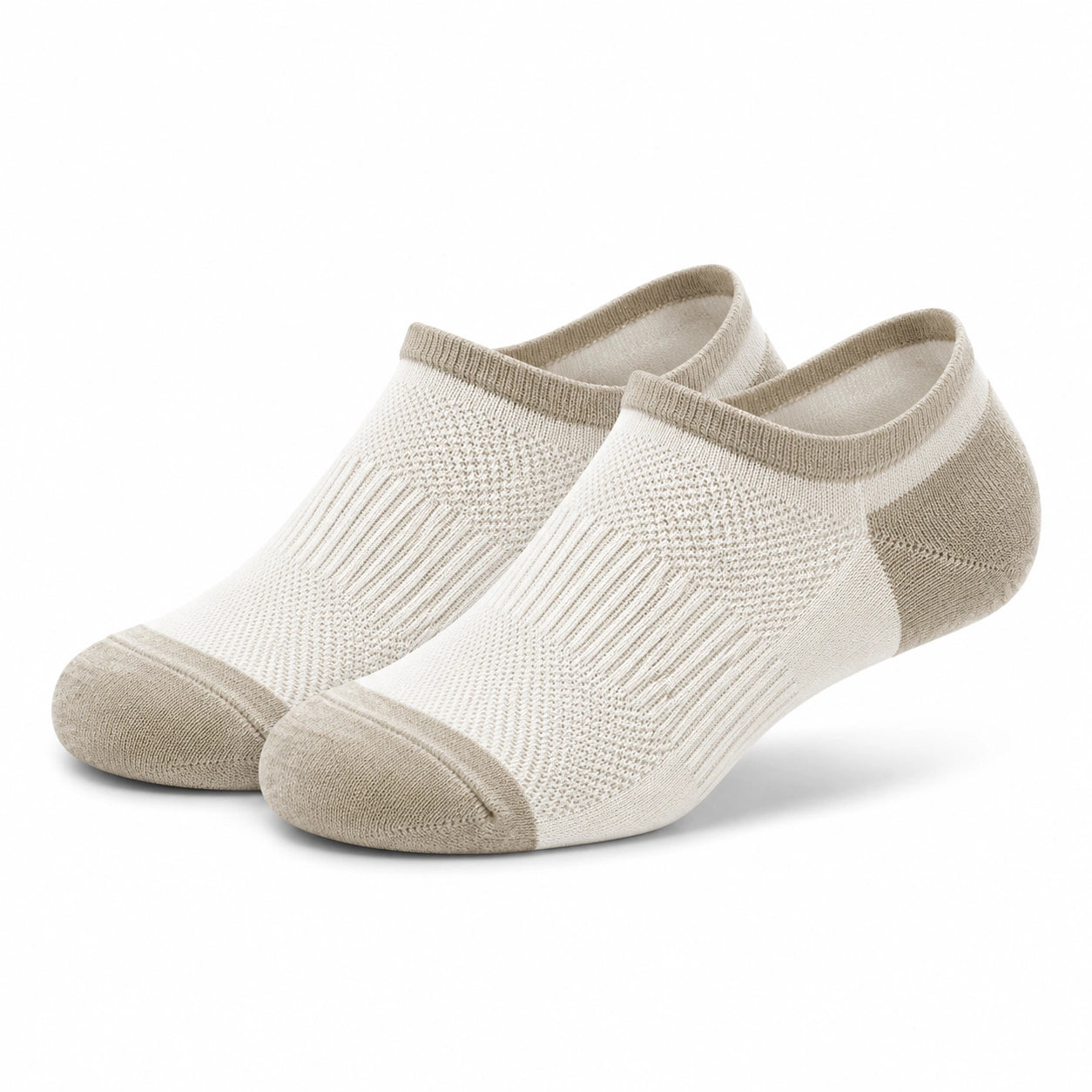 Calzini bassi 39-42 in maglia bianco panna e beige traspiranti per uso quotidiano